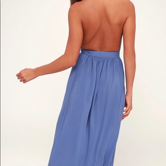 MAGICAL MOVEMENT PERIWINKLE BLUE WRAP MAXI DRESS - Picture 3 of 3